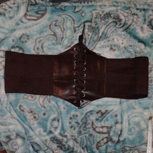 Brown Lace-Up Corset Belt
